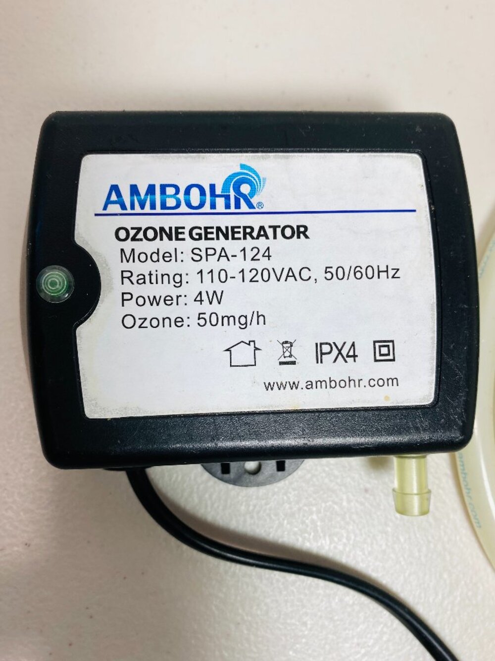 AMBOHR Ozone Generator SPA-124, Check Valve, PVC Hose For Spa/Hot Tub/ColdPlunge